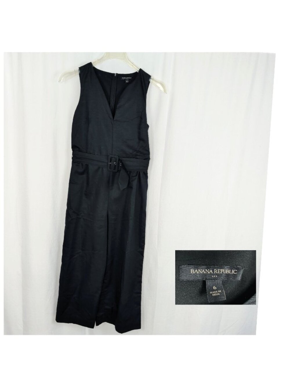 Banana Republic Black Jumpsuit 6 Small Sleeveless Crop